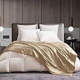 Gezu Satin Decke 200x200cm Beige Seidendecken Gold Khaki Einfarbig Leichte Bequeme Blitzlicht...