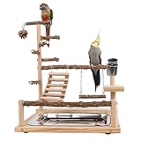 WishesMar Wellensittich Spielplatz Vogel-Spielplatz mit Feeder-Cup Spielzeug Leiter Erklimmen...