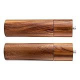 Gatuida Manuelle Pfeffermühle mit Einstellbarem Mahlgrad Zylinder aus Akazienholz Keramikmahlwerk...