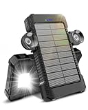 Solar Powerbank 26800 mAh mit Saugnapfhalterung, Solar Ladegerät Externe Akkus 3 USB Anschlüsse...