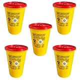 5x Nadelabfallbehälter 2 ltr (5er Set) Abwurfbehälter Kanülenbox Kanülensammler...