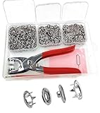 KAXIMON 200 Sets Druckknöpfe für Kleidung, Metall-Druckknöpfe, Knopf-Fix-Set, kein Nähen, 9,5...