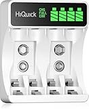 HiQuick Akku Ladegerät, mit LCD Anzeige, für NI-MH NI-CD AA/AAA Akkus, 4-Ladeplatz Universal...