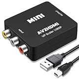 Jewan RCA auf HDMI Konverter, AV auf HDMI Adapter, 1080P RCA Composite CVBS Video Audio Konverter...