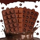 4*Braun Pralinenform Silikon Antihaftbeschichtung, Schokoladenform Ohne BPA Lebensmittelqualität,...
