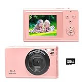 Digitalkamera, AutoFocus 4K Fotoapparat Fotokamera mit 32GB Speicherkarte,16X Digitalzoom，56MP...