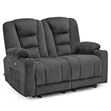 M MCombo Elektrisch 2er Sitzer Sofa mit Schlaffunktion, 2er Relaxsofa mit Taste 150° Verstellbar,...