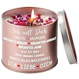 PRSTENLY Hochzeitstag Geschenke für Frauen, 9OZ Lavendel Kerze, Ich Liebe Dich Geschenk für...