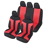 Auto Accessori Lupex - Universal Autositzbezüge LS05 | Farbe Rot | Set Vorne und Hinten | Polyester...