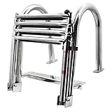 Geloo Badeleiter Boot Poolleiter Edelstahl 4-stufige Poolleiter für Schwimmbad/Deck/Boot,Yacht...