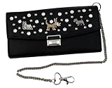 WESTERN-SPEICHER Kellnerbörse Portemonnaie Leder Strass Kristall Elements Schwarz Lea 171