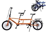 YXWJ Klassisches Tandem -Fahrrad - Stadt Tandem Folding Bicycle, Faltbare Tandem Adult Beach Cruiser...