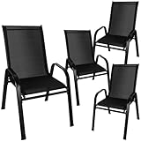 Gardlov Gartenstühle Stapelbar 4 Stück bis 150 kg - Klappstuhl 88 x 71 cm für Garten und Balkon -...