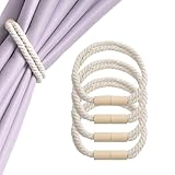 HECHKJ 4 Stück Raffhalter Magnetisch, 50 cm Cremeweiß Vorhanghalter Magnetisch, Magnetische...