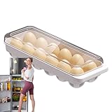 Yuecjian Eierhalter für Kühlschrank | 12 Fächer stapelbar durchsichtig platzsparend Organizer -...