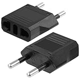 AXFEE Reiseadapter US auf EU, 2 Stück US to EU Adapter, EU Stecker Adapter Steckdose, Adapter USA...