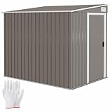 Outsunny Metall Gerätehaus 2,81m² 154x206,5x181 cm Geräteschuppen mit Pultdach Fundament...