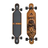 Apollo Longboard, Komplettboard mit Deck aus Bambus & Fiberglas, High-End Board mit ABEC 9...