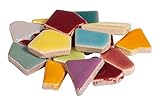 Rayher Fun Ceramica Mosaik Mix, polygonal, farbig glasierter Ton, Regenbogenfarbene Mischung zum...
