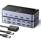 UGREEN Displayport KVM Switch 2 PC 2 Monitore 8K60Hz KVM Umschalter mit 4 USB 3.0 Ports Tastatur und...