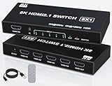 4k 120Hz HDMI 2.1 Switch - 5 in 1 Out HDMI Switch 8K HDMI Splitter Box Port Expander Selector with...