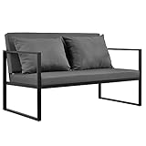 casa.pro Gartenbank 'Lerum' 70 x 114 x 60 cm Gartensofa Bank Parkbank Sitzbank Lounge Eisen...