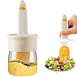 Glas-Olivenöl-Spenderflasche mit Silikonbürste, 2 in 1.200 ml, niedliche Ente,...