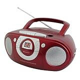 Soundmaster SCD5100RO Radio Kassettenspieler mit CD Spieler in rot