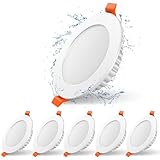 LED Einbaustrahler 230V, 6er-Set Dimmbar 7W LED Spot,3 Farbtemperaturen (2700K/4100K/6500K)...