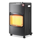 Wiltec mobile Gasheizung 4,2 kW, Gasheizstrahler 42 x 45 x 75,7 cm, Heizstrahler Innenraum mit...