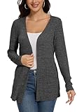 Molirex Leichte Strickjacke für Damen: Langer Cardigan mit Eleganter Rippung und Taschen