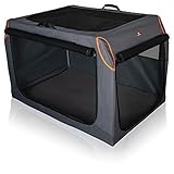 Knuffelwuff Faltbare Hundebox Transportbox mit Aluminiumgestell XL 91x61x58cm