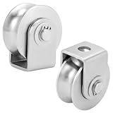 QWORK® 2 Stück 48 mm Umlenkrolle Seilrolle mit Anschweißbock, aus Edelstahl, Tragfähigkeit...