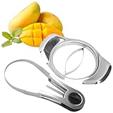 ZSMJAER Set of 2 Mangoschneider mit Fruchthalter, Spalter Edelstahl, Mango Schneider, Passt für...