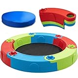 Großer Sandkasten Sandburg für Kinder, Kunststoffsandkasten Ø 170 cm, Agrotextilmatte. Schneller...