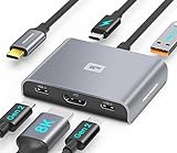USBCHub, TECHTOBOX USBTypCHub auf HDMIMultiportAdapter, 5in1 USBCDongle mit 8K HDMI, 2 USBC Gen 2...