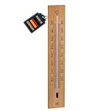 TFA Dostmann Analoges Innen Außen Thermometer aus Eichenholz, 12.1059.01, 27,40 cm groß,...