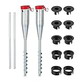 Relaxdays Bodenhülse, 2er Set, Sonnenschirm & Wäschespinne, zum Eindrehen, 25-55 mm Stangendicke,...