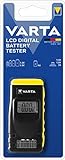 VARTA Batterietester LCD Digital für Batterien, Akkus und Knopfzellen, Testgerät für alle...