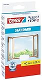 tesa Insect Stop STANDARD Fliegengitter für Fenster - Insektenschutz zuschneidbar - Mückenschutz...