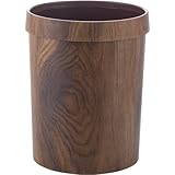 Sanfly Mülleimer Holzmaserung Papierkorb Offener Retro-mülleimer Runder Abfallbehälter Eimer Für...