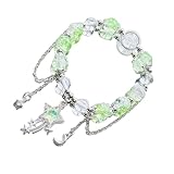 YCHUCH Glasperlen Armband Mit Stern Und Mond Charm Perlen Handkette Stilvolle Elastische Seil...