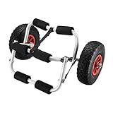 Wiltec Faltbarer Alu Kanuwagen bis 45 kg, Transportwagen für Boote, Kanus und Kajaks, Surfwagen mit...