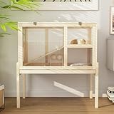 Mäusekäfig Hamsterkäfig Kleintierhaus mit 2 Etagen, Mäuseschrank mit Treppe, 89 x 50 x 93 cm,...