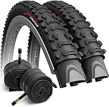 Fincci Set Fahrradreifen 26 Zoll - Fahrradmantel MTB 26x1.95 mit 2X Fahrradschlauch Schrader...