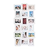 Relaxdays Bilderrahmen Collagen, 18 Bilder, 10x15, Hoch- & Querformat, antik, Wand Fotocollage HxB...