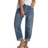 Yokbeer Damen Casual Straight-Leg Jeans Boyfriend High Waist Wide Leg Hose Hosen für Damen die...