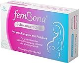 femBona® Schwangerschaft Vitaminkomplex | 400 µg Folsäure, Calcium, D3 + 12 Vitamine |...