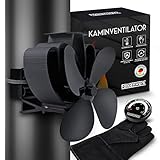 FALKENWERK Ofenventilator ohne Strom - Leiser Kaminventilator für Ofenrohr - Effizienter &...