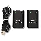 OSAN 2x 4800mAh Ni-MH 'Direct-Charge' wiederaufladbar Batterie Akkus für XBOX 360 Remote Controller...